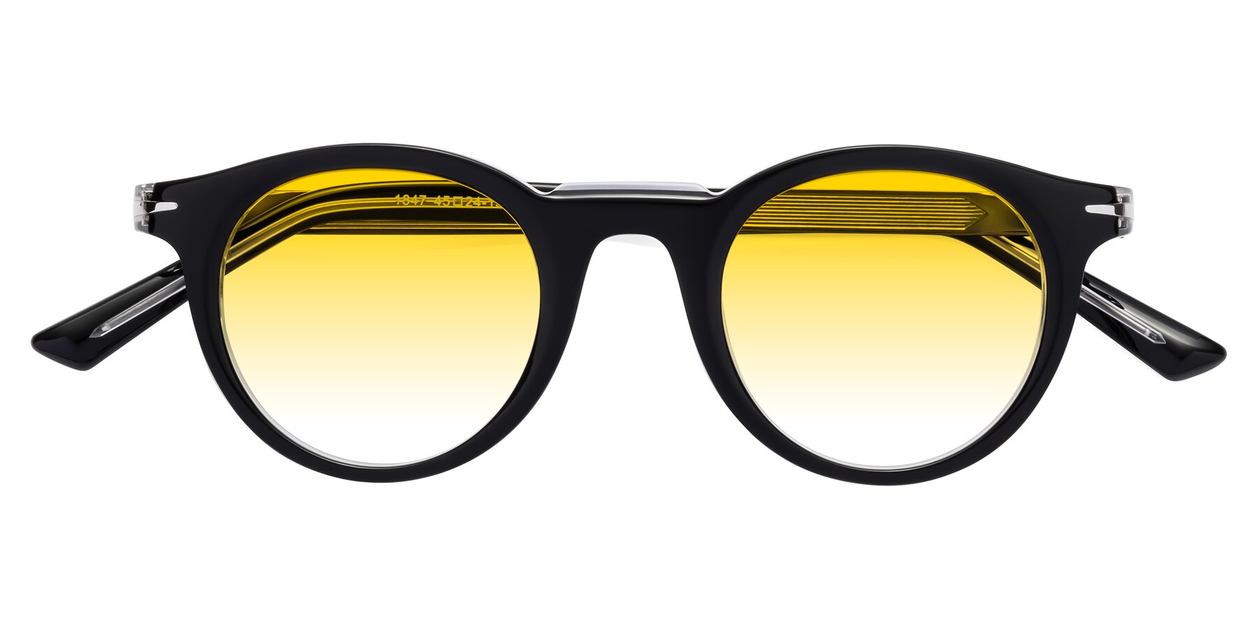 Folded Front of Cycle in Black-Clear with Yellow Gradient Lenses