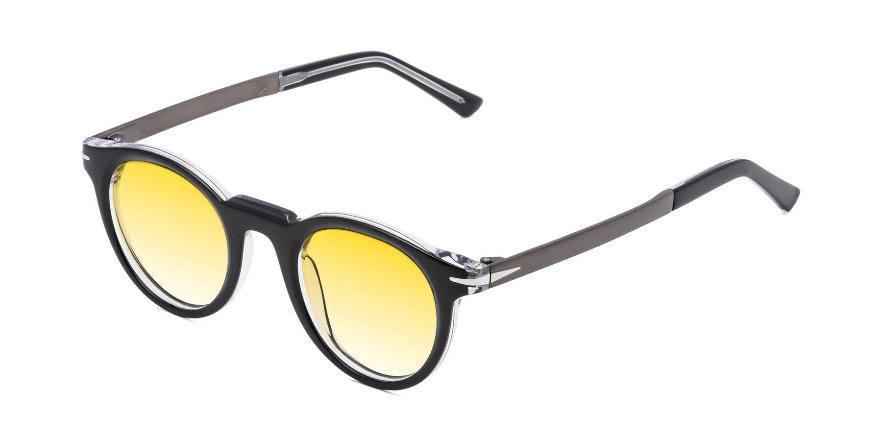 Angle of Cycle in Black-Clear with Yellow Gradient Lenses