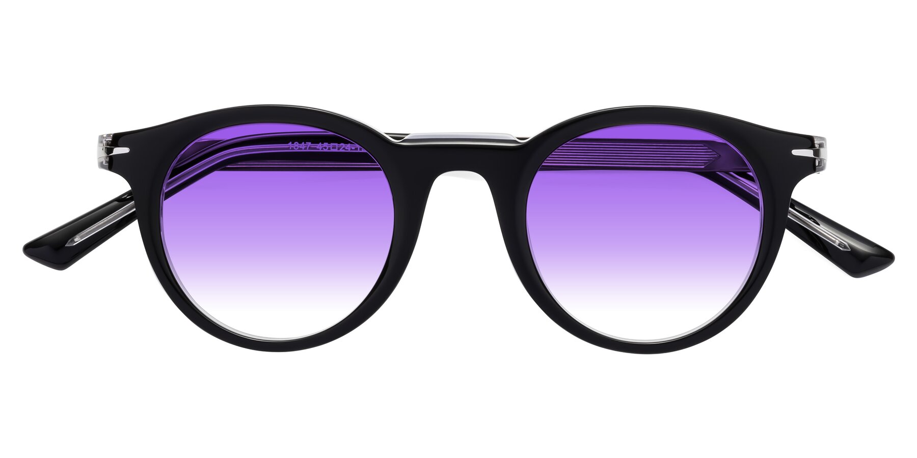 Folded Front of Cycle in Black-Clear with Purple Gradient Lenses