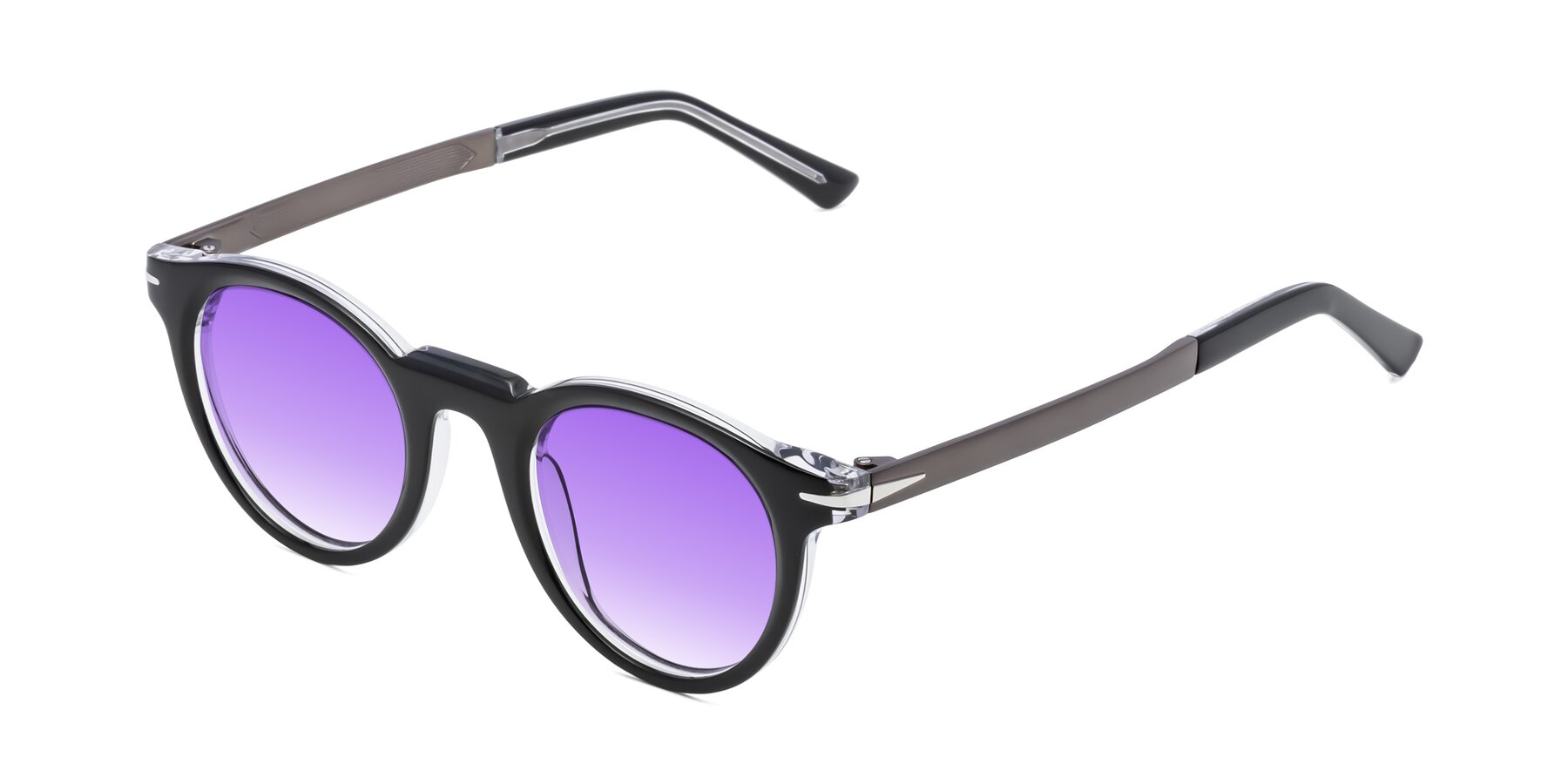 Angle of Cycle in Black-Clear with Purple Gradient Lenses