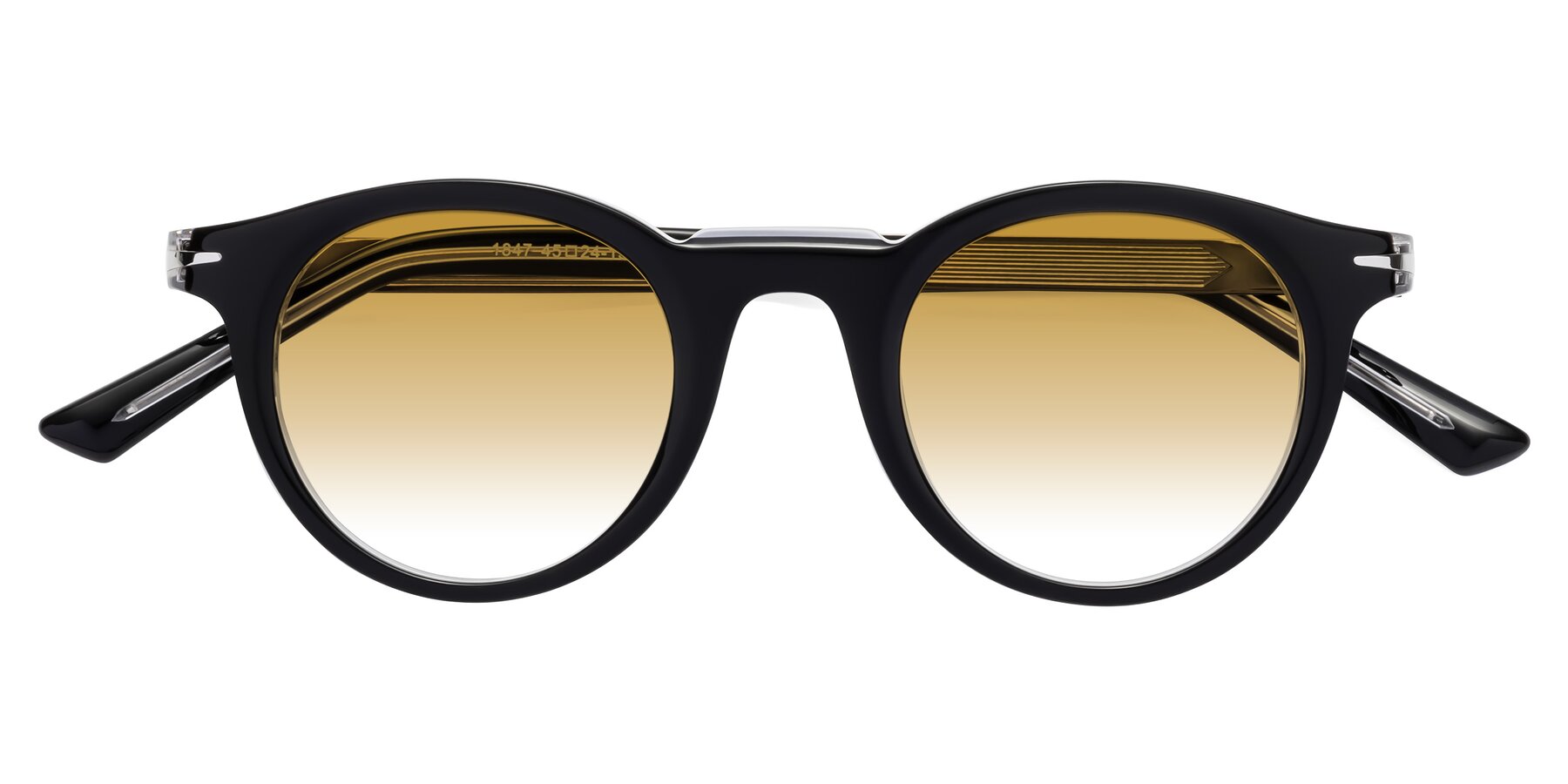 Folded Front of Cycle in Black-Clear with Champagne Gradient Lenses