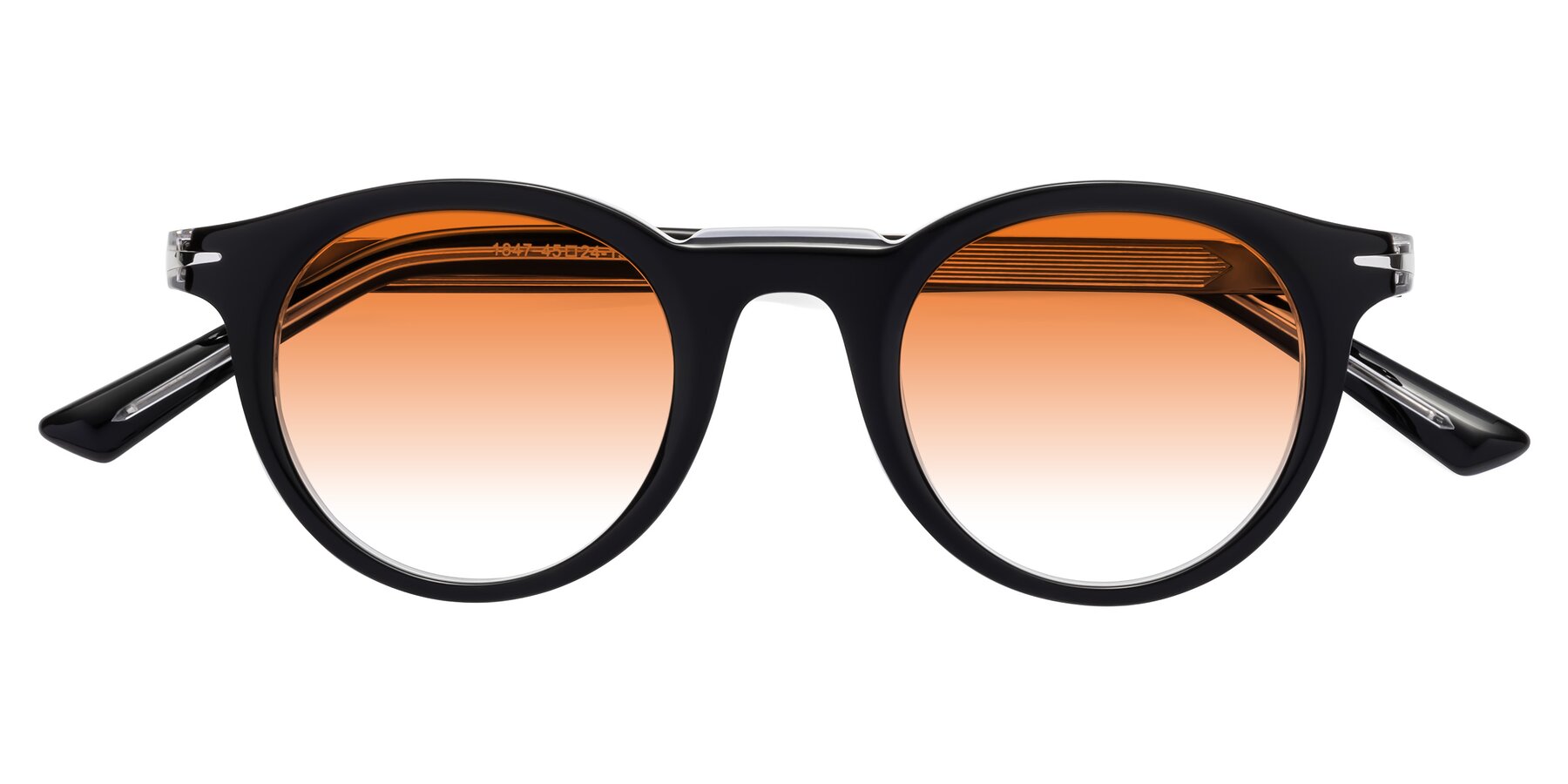 Folded Front of Cycle in Black-Clear with Orange Gradient Lenses