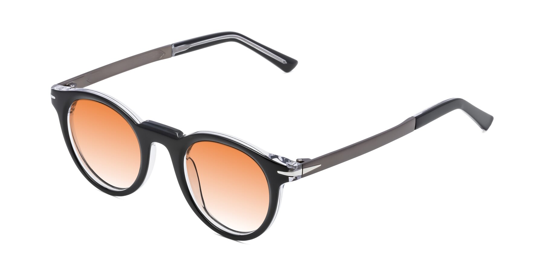 Angle of Cycle in Black-Clear with Orange Gradient Lenses