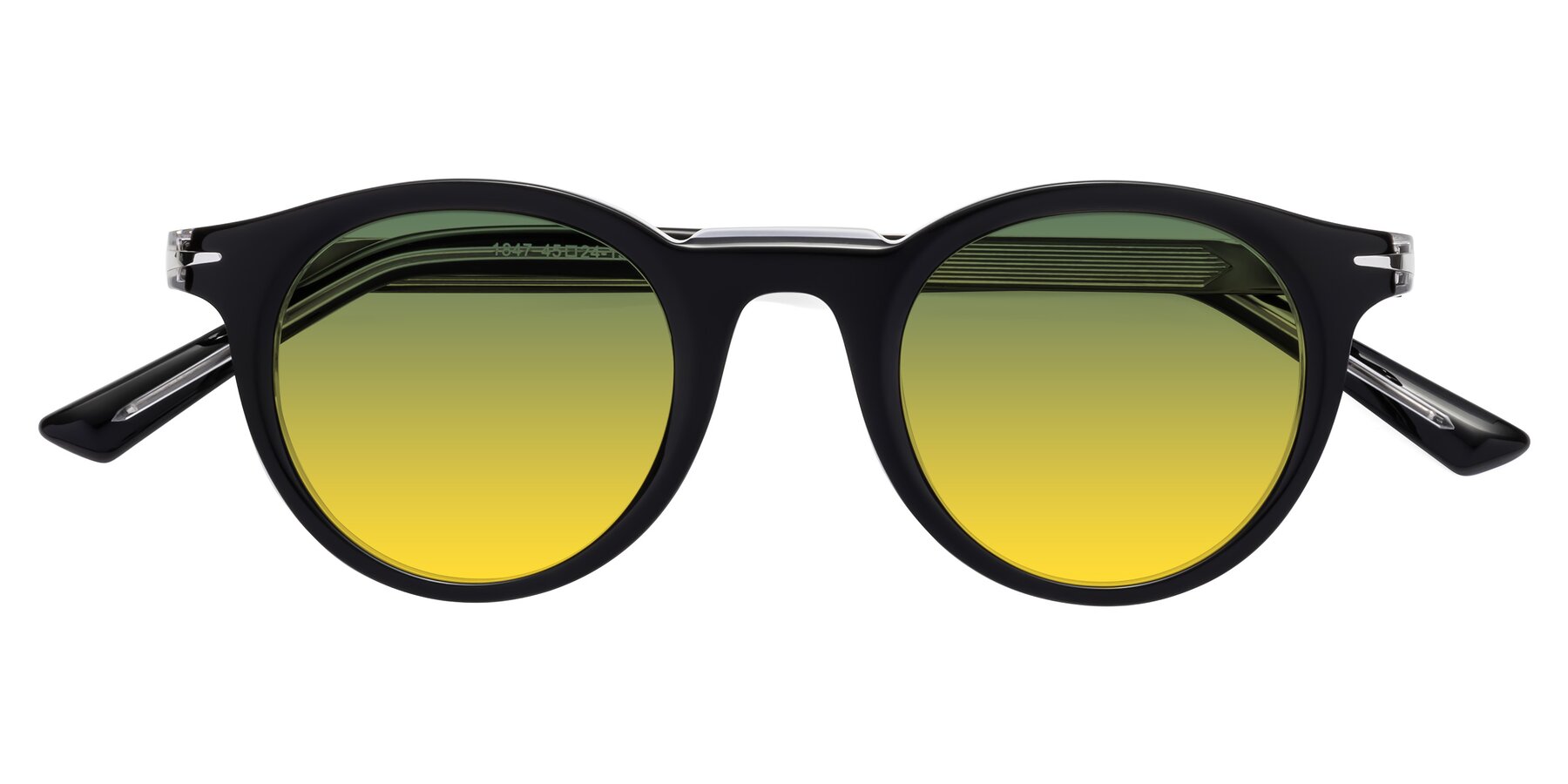 Folded Front of Cycle in Black-Clear with Green / Yellow Gradient Lenses