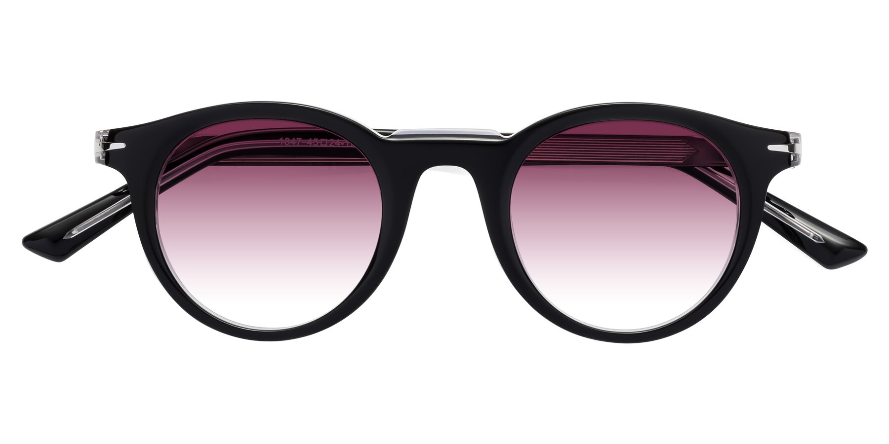 Folded Front of Cycle in Black-Clear with Wine Gradient Lenses