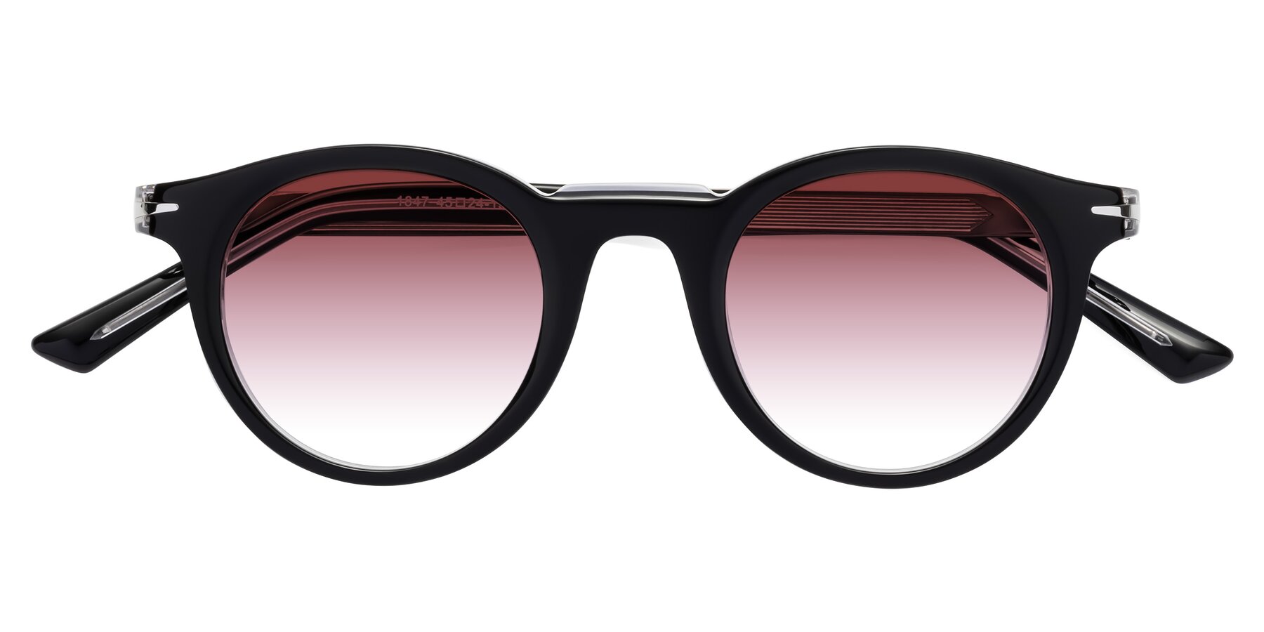 Folded Front of Cycle in Black-Clear with Garnet Gradient Lenses