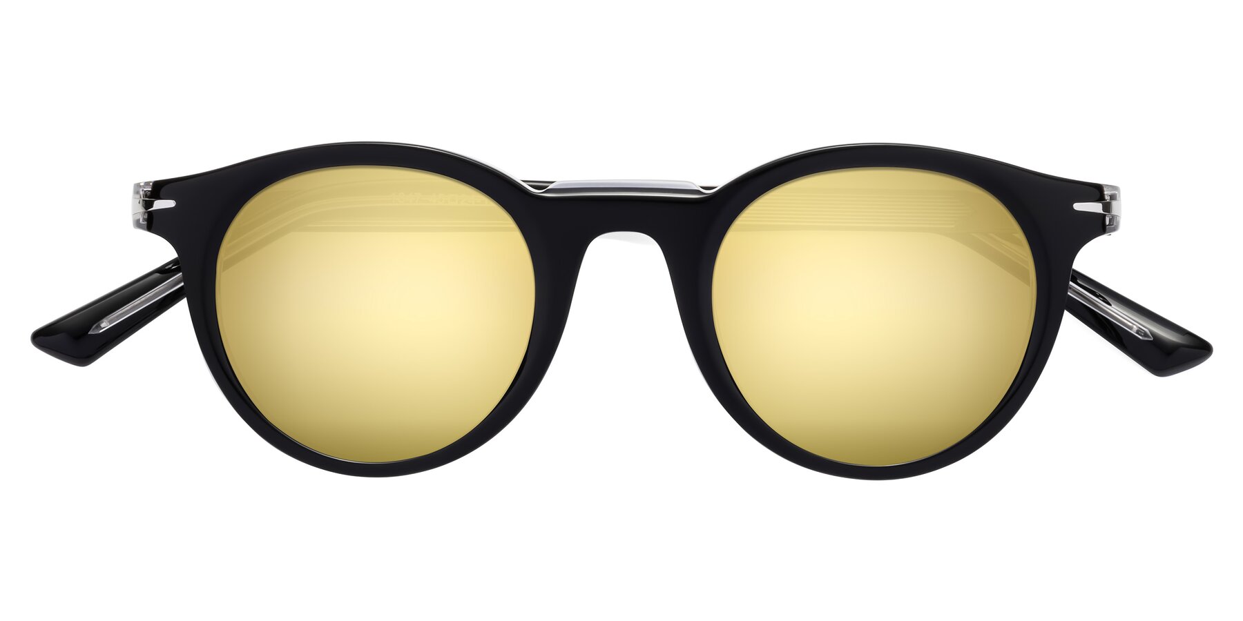 Folded Front of Cycle in Black-Clear with Gold Mirrored Lenses