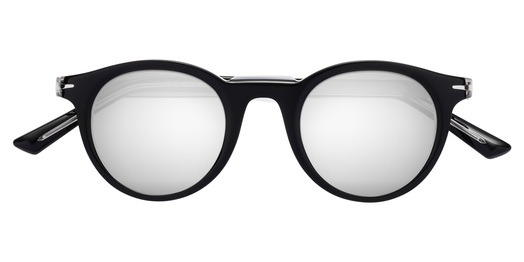 Folded Front of Cycle in Black-Clear with Silver Mirrored Lenses