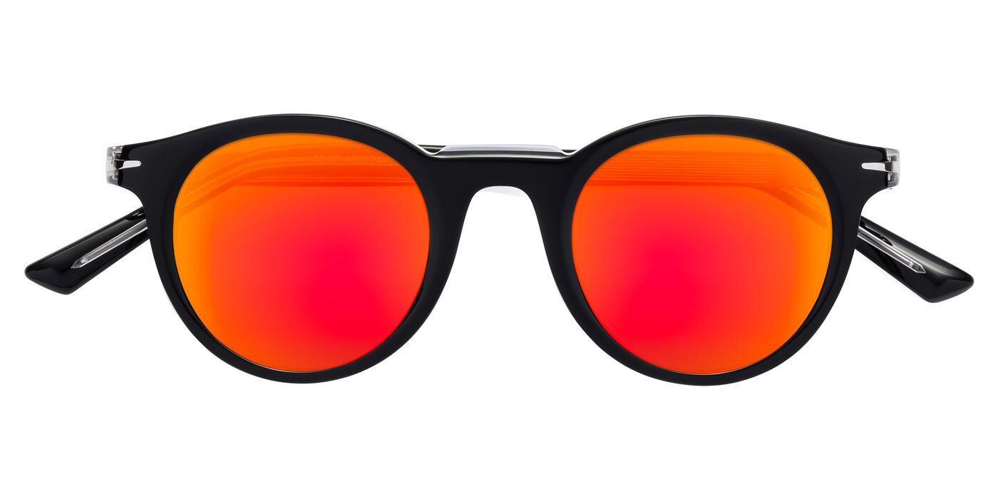 Cycle - Black / Clear Flash Mirrored Sunglasses