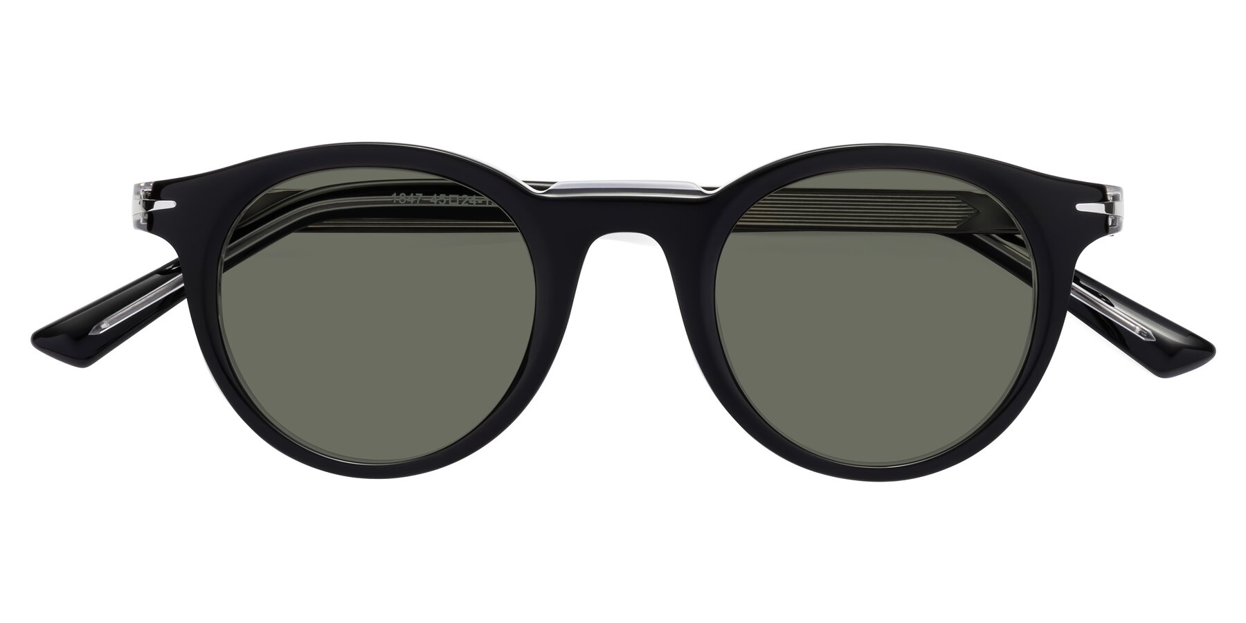 Folded Front of Cycle in Black-Clear with Gray Polarized Lenses