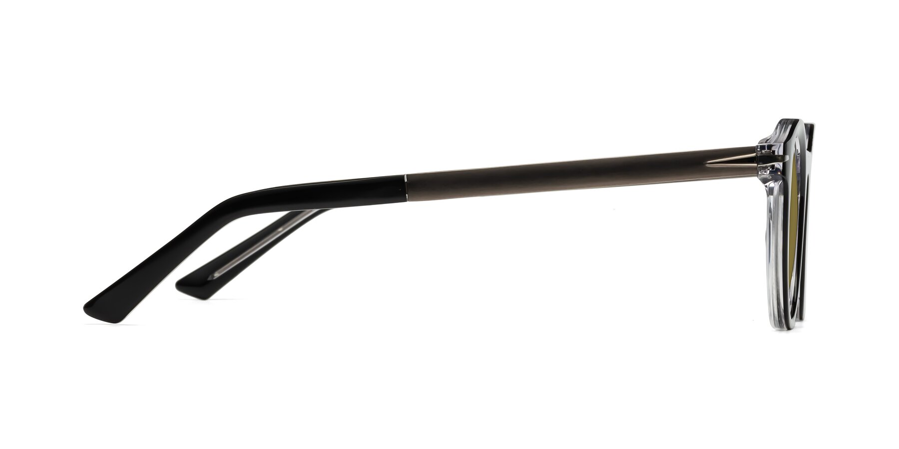 Side of Cycle in Black-Clear with Brown Polarized Lenses