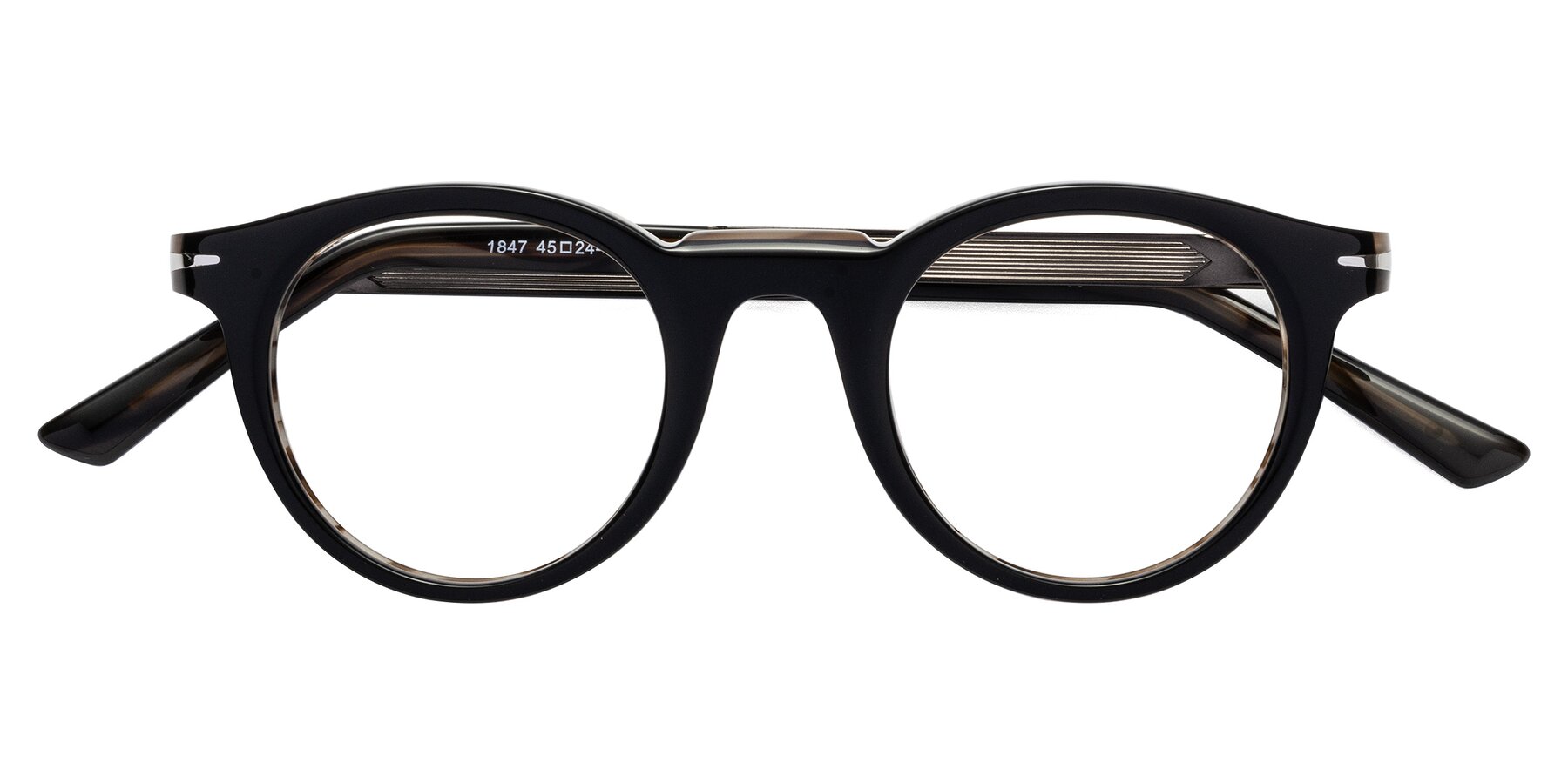 Folded Front of Cycle in Black-Gray Moonstone with Clear Blue Light Blocking Lenses