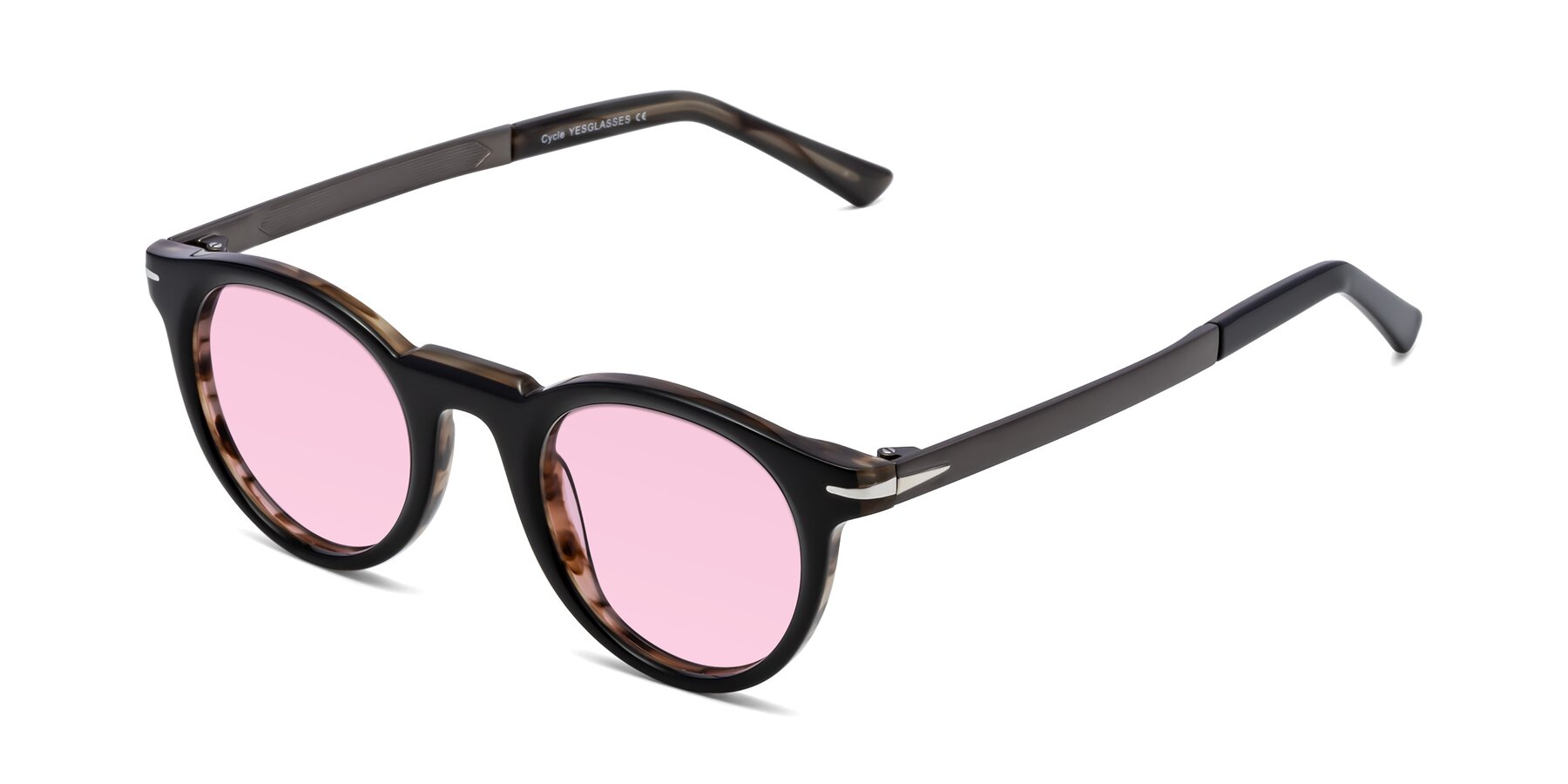 Angle of Cycle in Black-Gray Moonstone with Light Pink Tinted Lenses