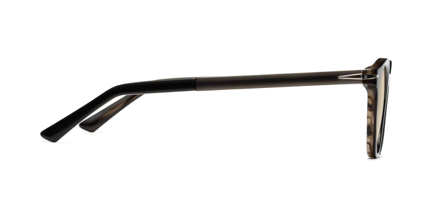 Side of Cycle in Black-Gray Moonstone with Light Brown Tinted Lenses