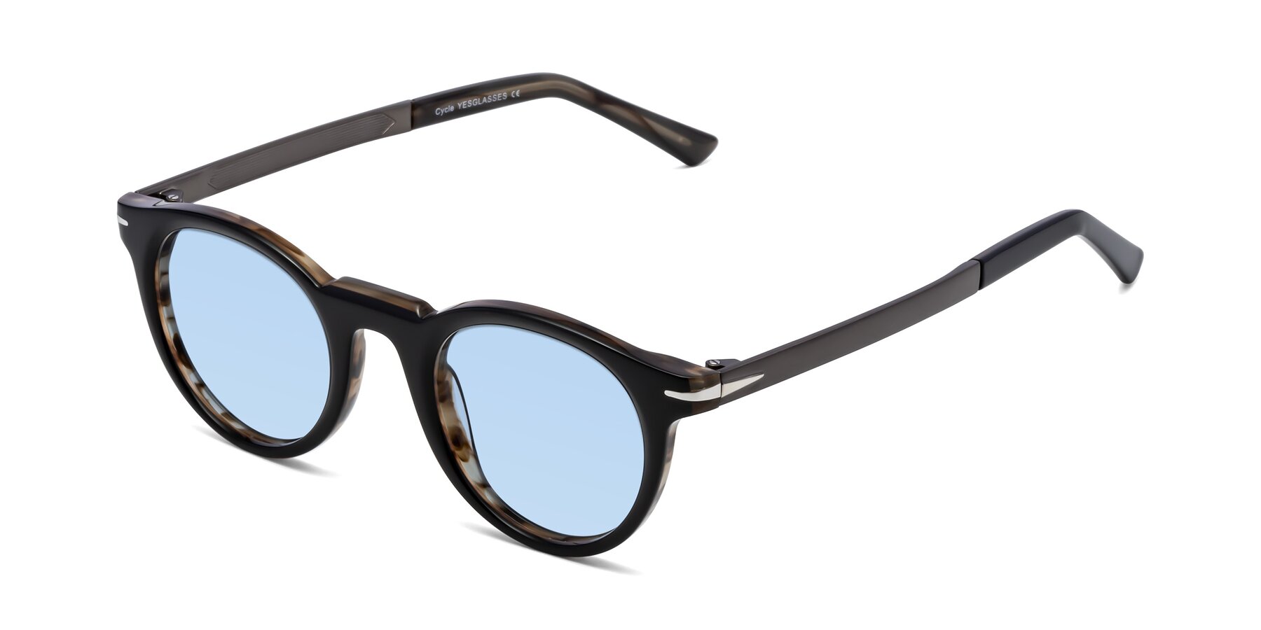 Angle of Cycle in Black-Gray Moonstone with Light Blue Tinted Lenses