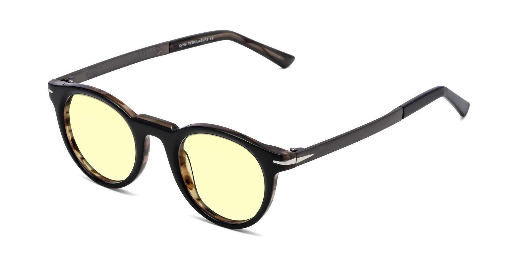 Angle of Cycle in Black-Gray Moonstone with Light Yellow Tinted Lenses