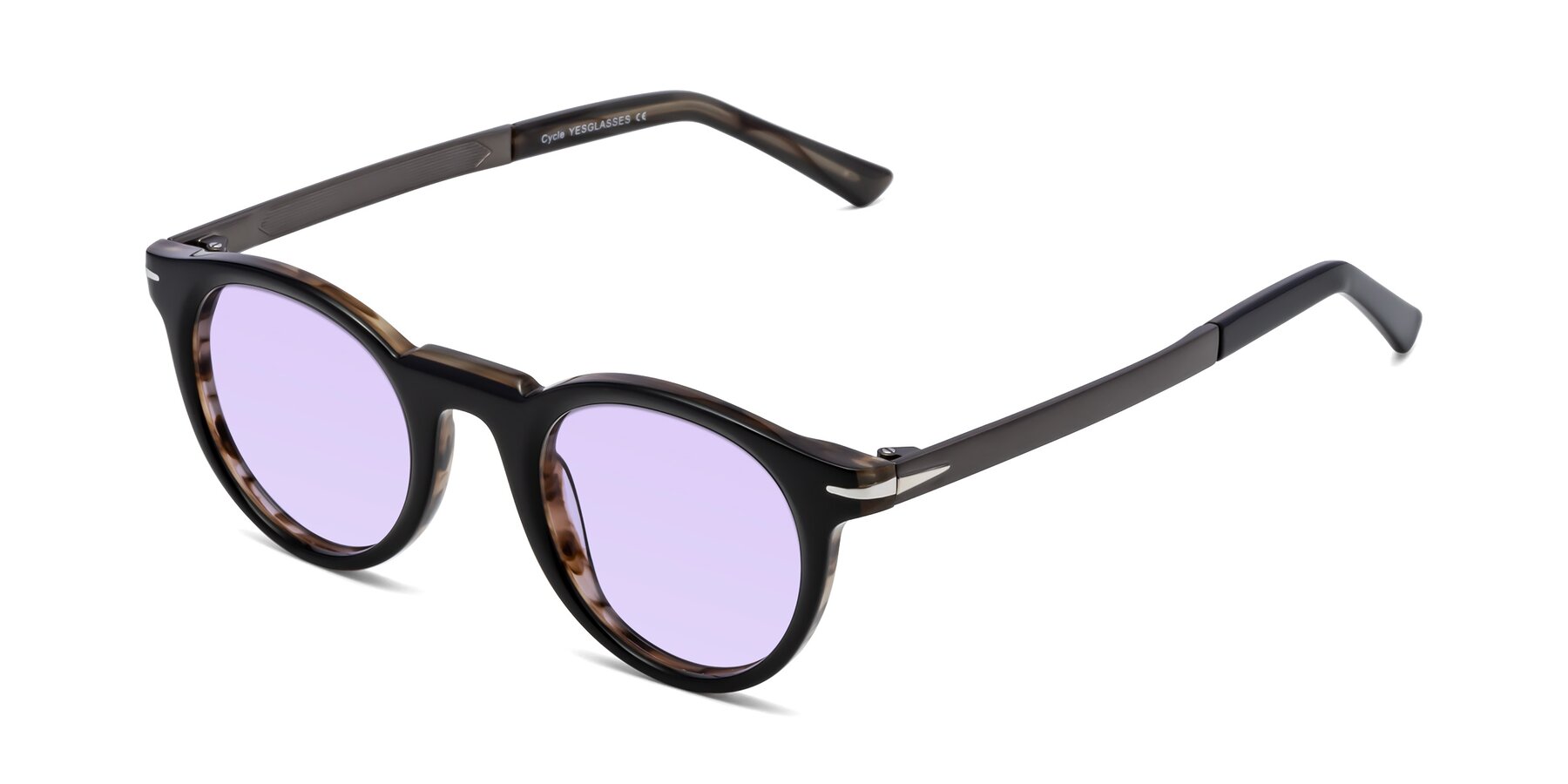 Angle of Cycle in Black-Gray Moonstone with Light Purple Tinted Lenses