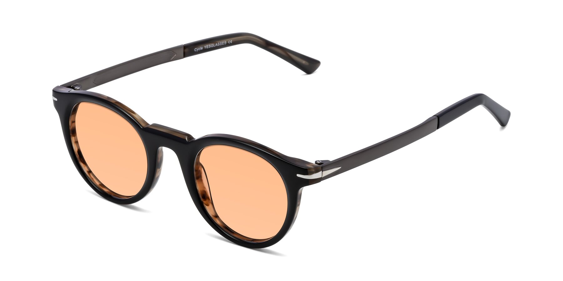 Angle of Cycle in Black-Gray Moonstone with Light Orange Tinted Lenses