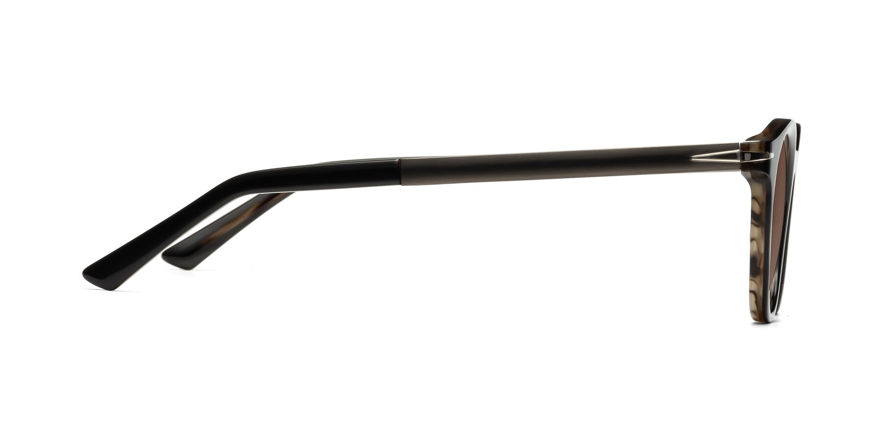 Side of Cycle in Black-Gray Moonstone with Brown Tinted Lenses