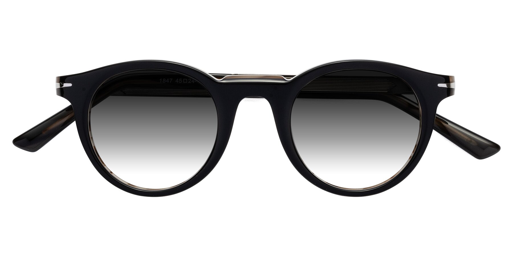 Folded Front of Cycle in Black-Gray Moonstone with Gray Gradient Lenses