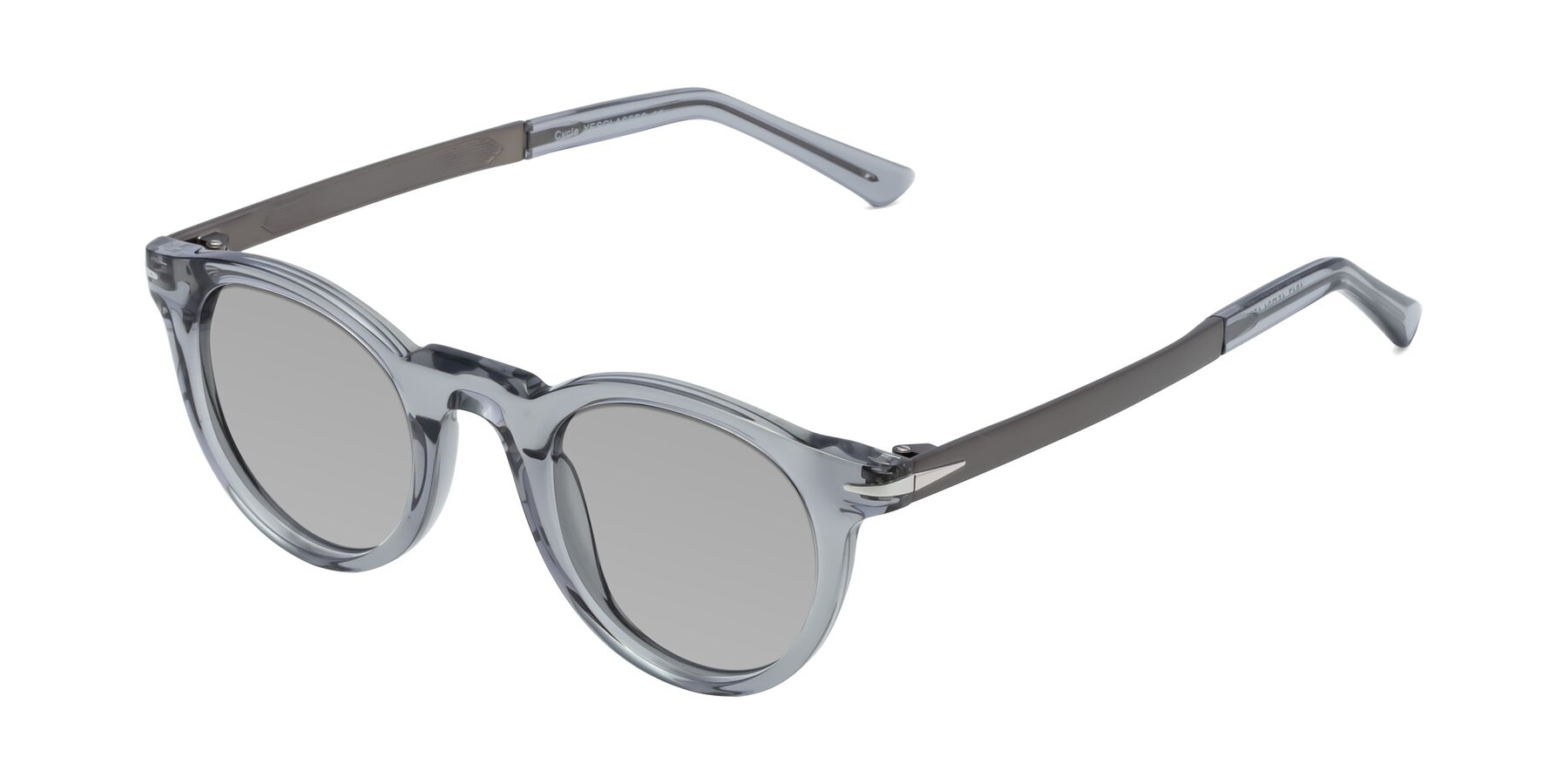 Angle of Cycle in Transparent Gray with Light Gray Tinted Lenses