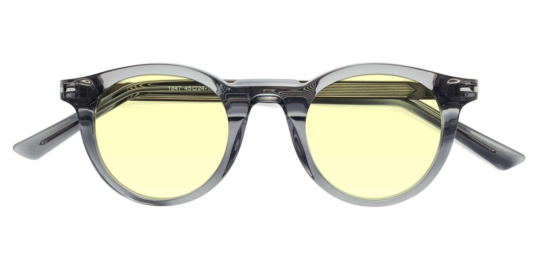 Folded Front of Cycle in Transparent Gray with Light Yellow Tinted Lenses