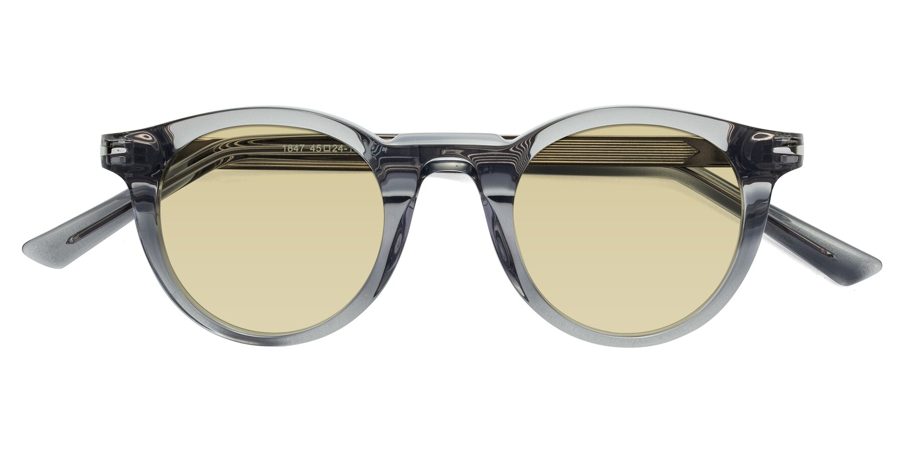 Folded Front of Cycle in Transparent Gray with Light Champagne Tinted Lenses