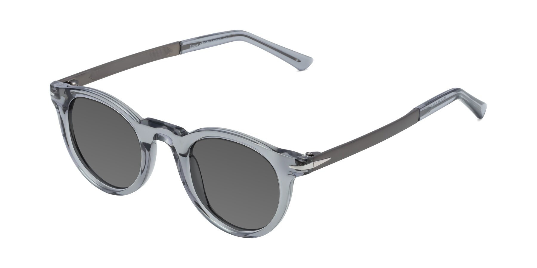 Angle of Cycle in Transparent Gray with Medium Gray Tinted Lenses