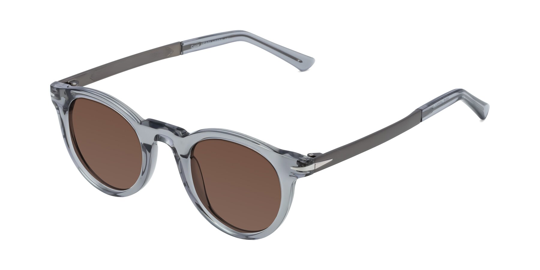 Angle of Cycle in Transparent Gray with Brown Tinted Lenses