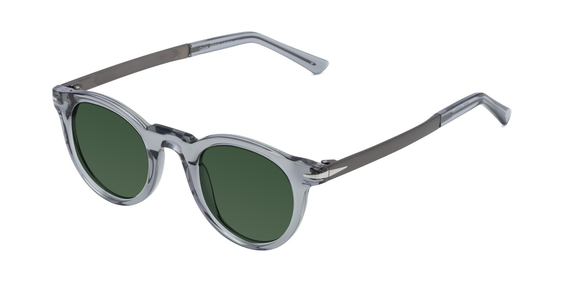 Angle of Cycle in Transparent Gray with Green Tinted Lenses