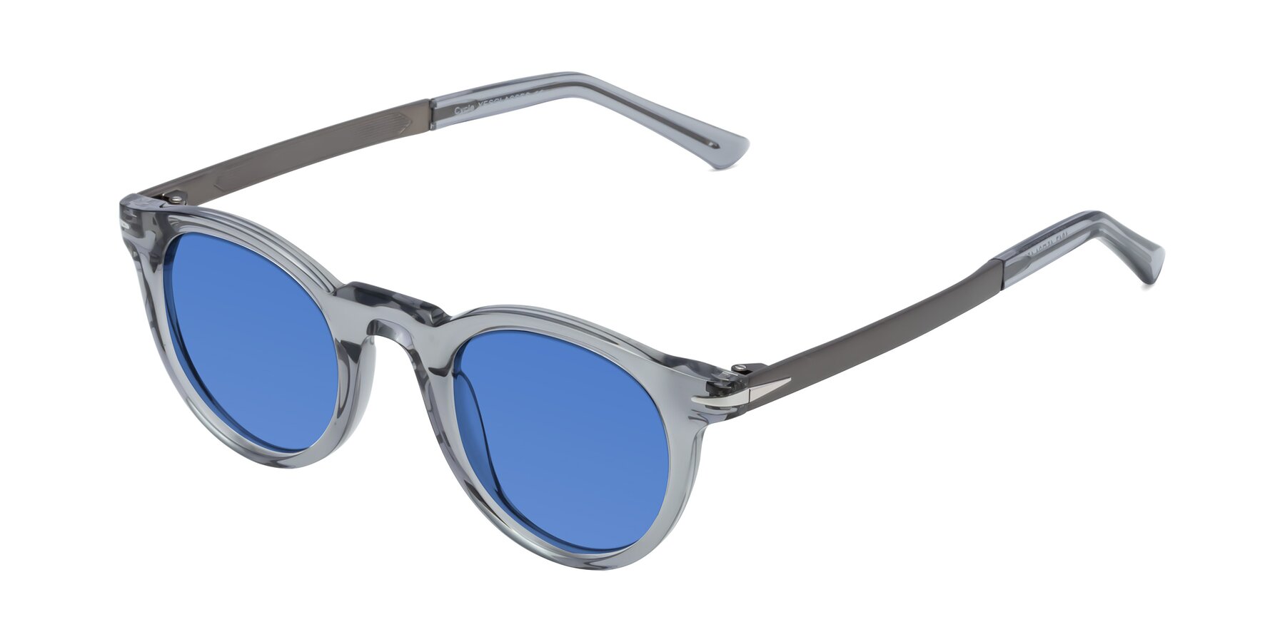 Angle of Cycle in Transparent Gray with Blue Tinted Lenses