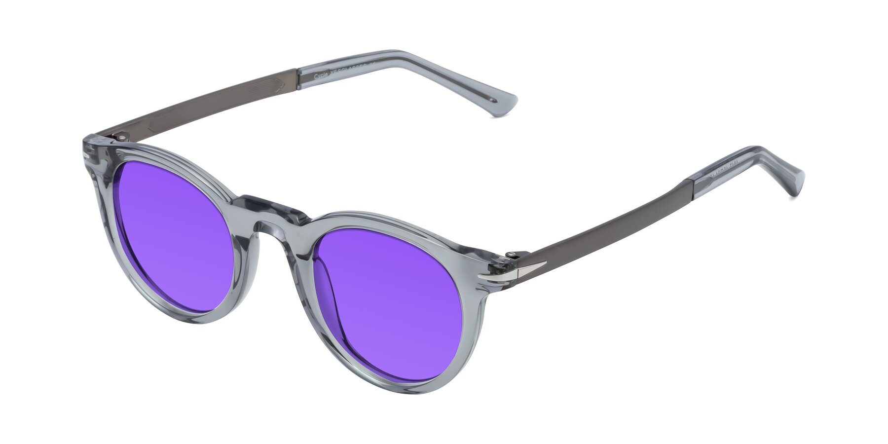 Angle of Cycle in Transparent Gray with Purple Tinted Lenses
