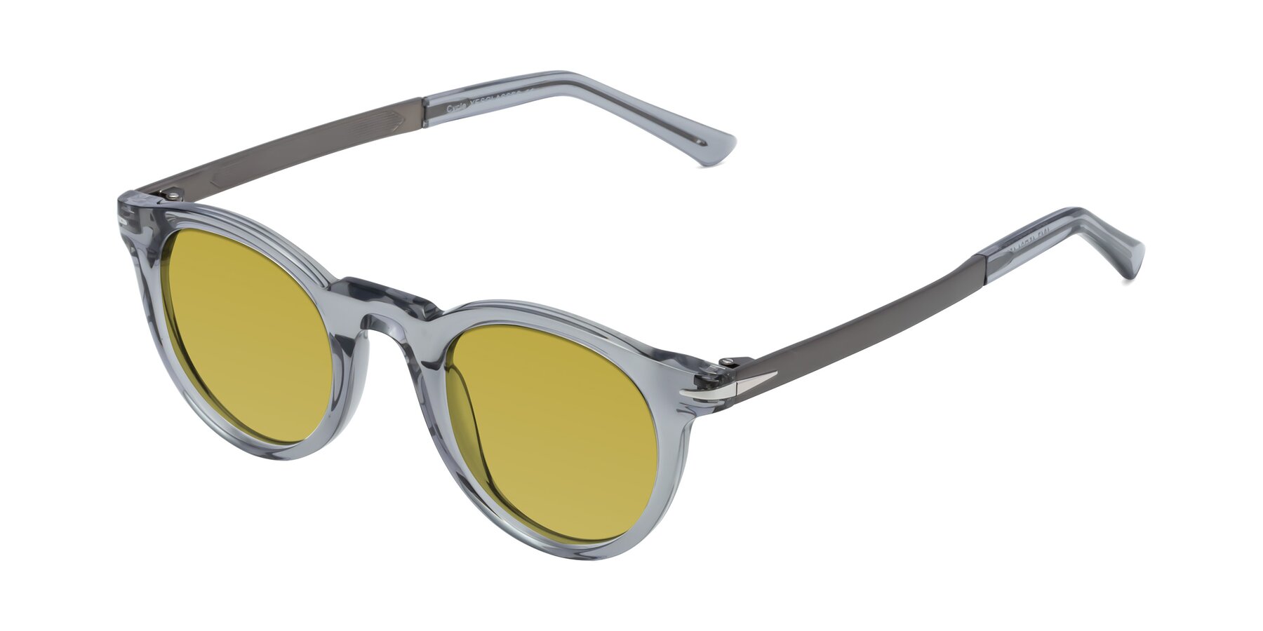 Angle of Cycle in Transparent Gray with Champagne Tinted Lenses