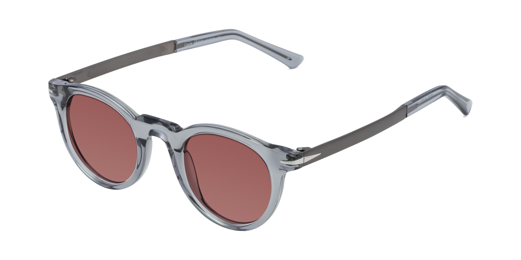 Angle of Cycle in Transparent Gray with Garnet Tinted Lenses