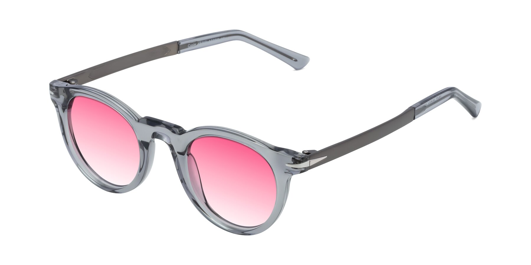 Angle of Cycle in Transparent Gray with Pink Gradient Lenses