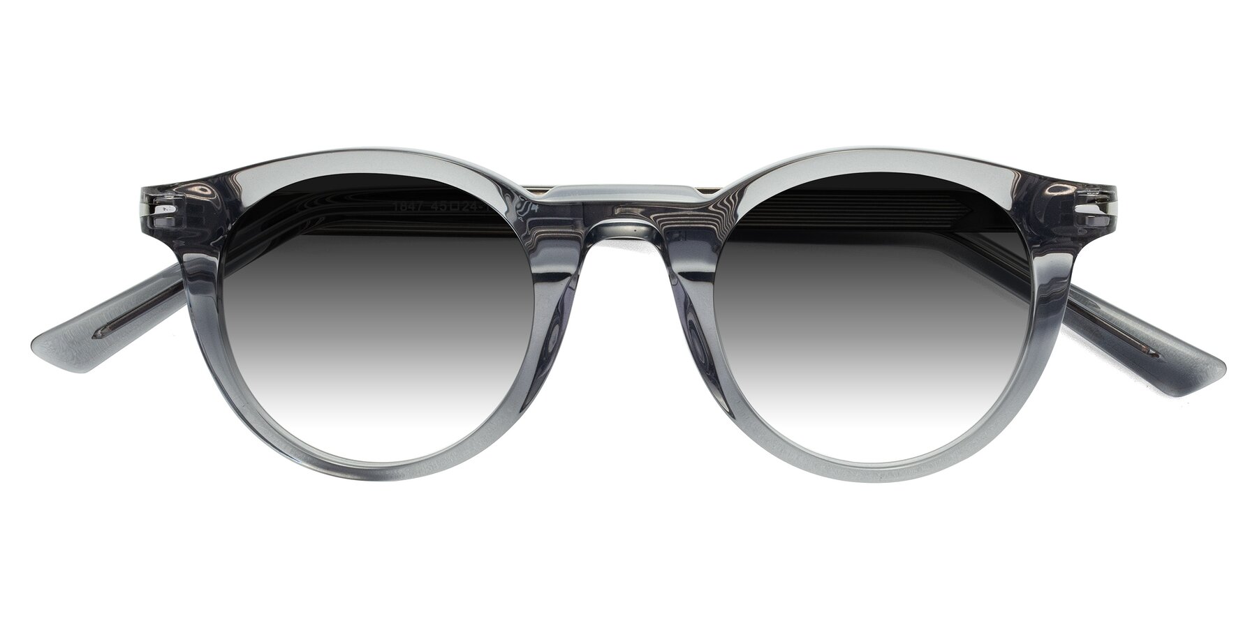 Folded Front of Cycle in Transparent Gray with Gray Gradient Lenses