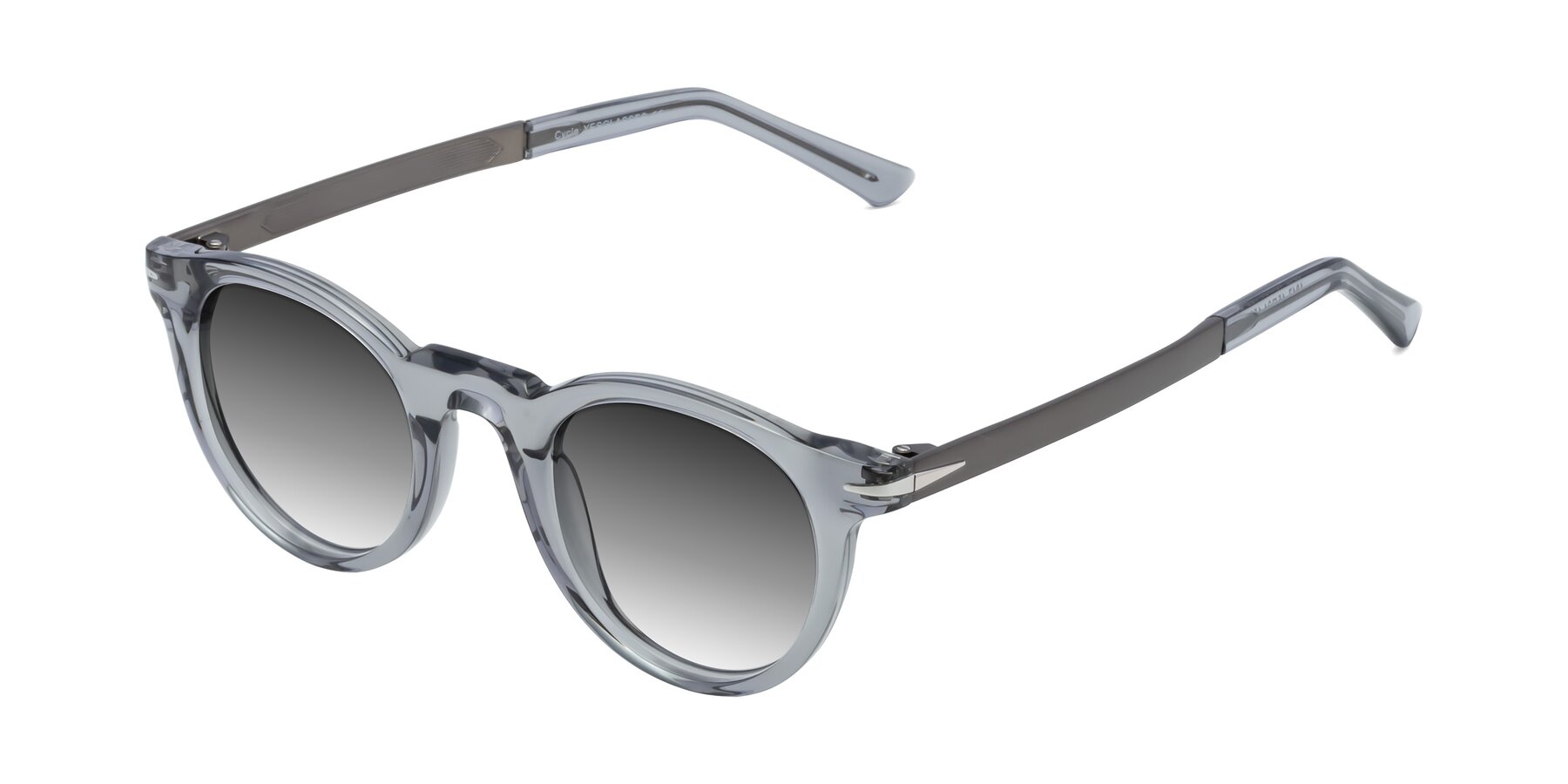 Angle of Cycle in Transparent Gray with Gray Gradient Lenses