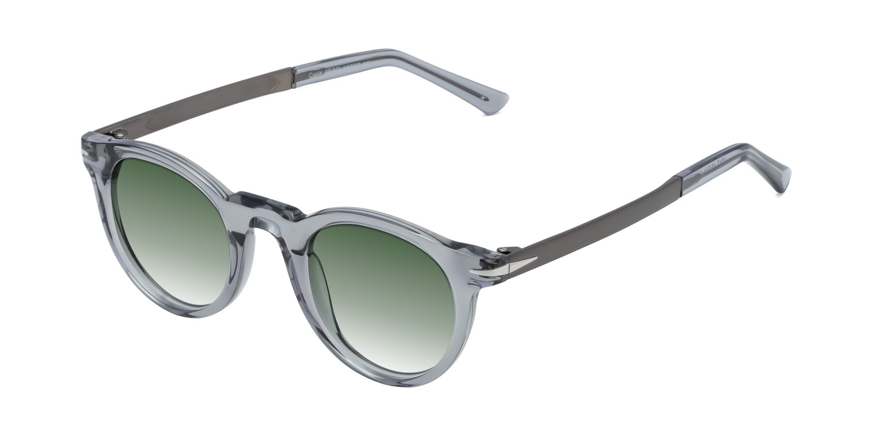 Angle of Cycle in Transparent Gray with Green Gradient Lenses