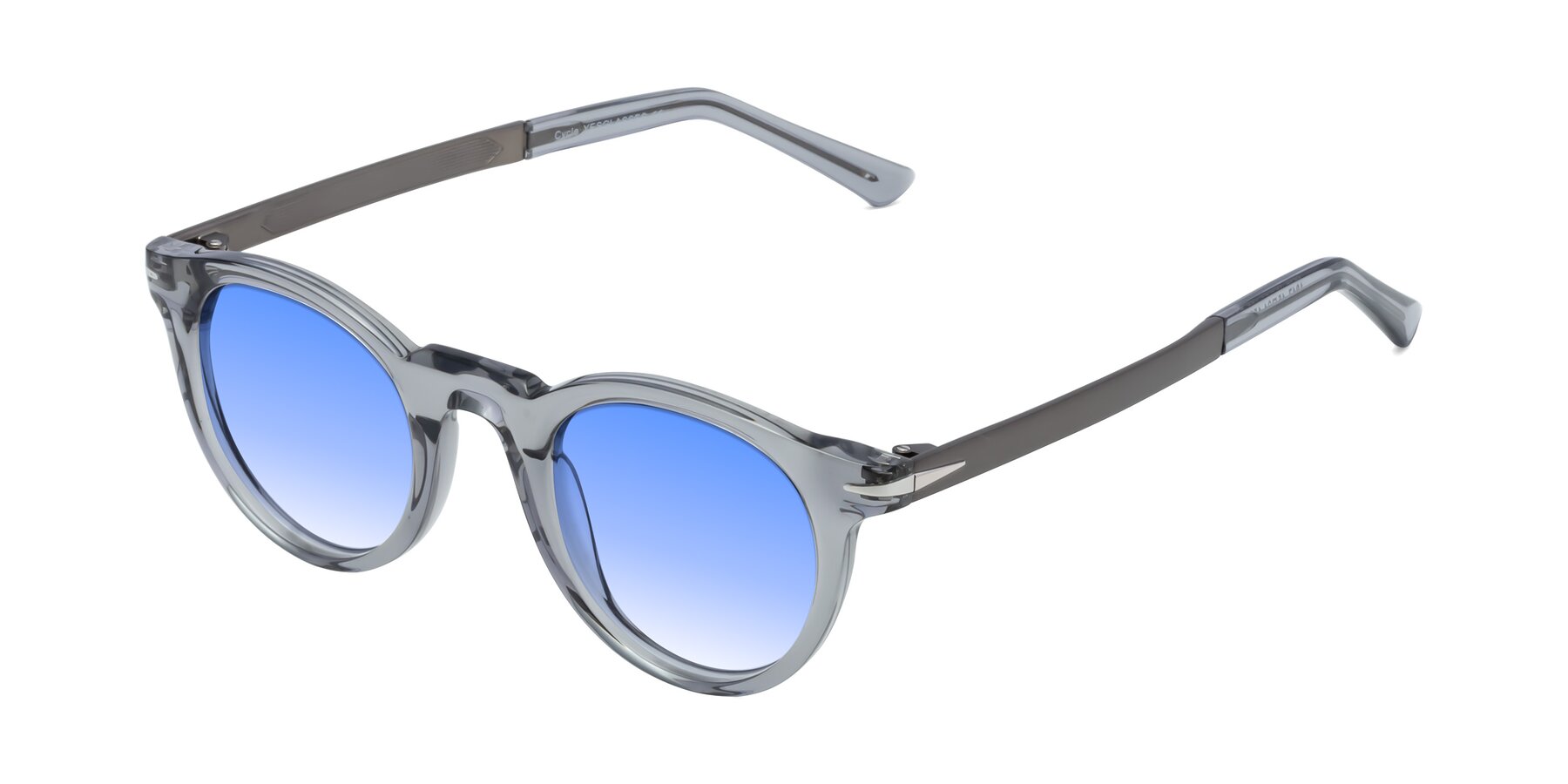 Angle of Cycle in Transparent Gray with Blue Gradient Lenses