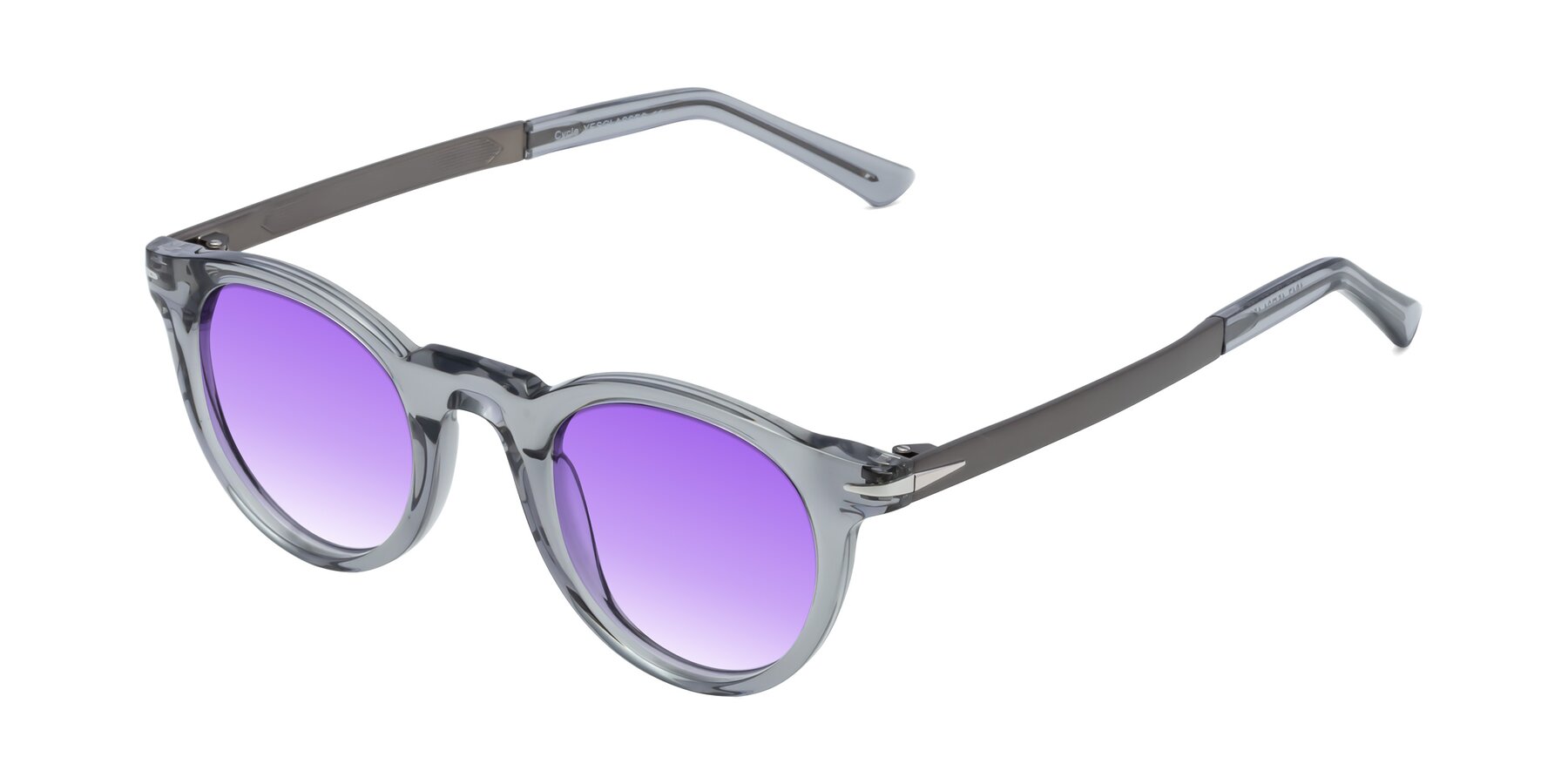 Angle of Cycle in Transparent Gray with Purple Gradient Lenses