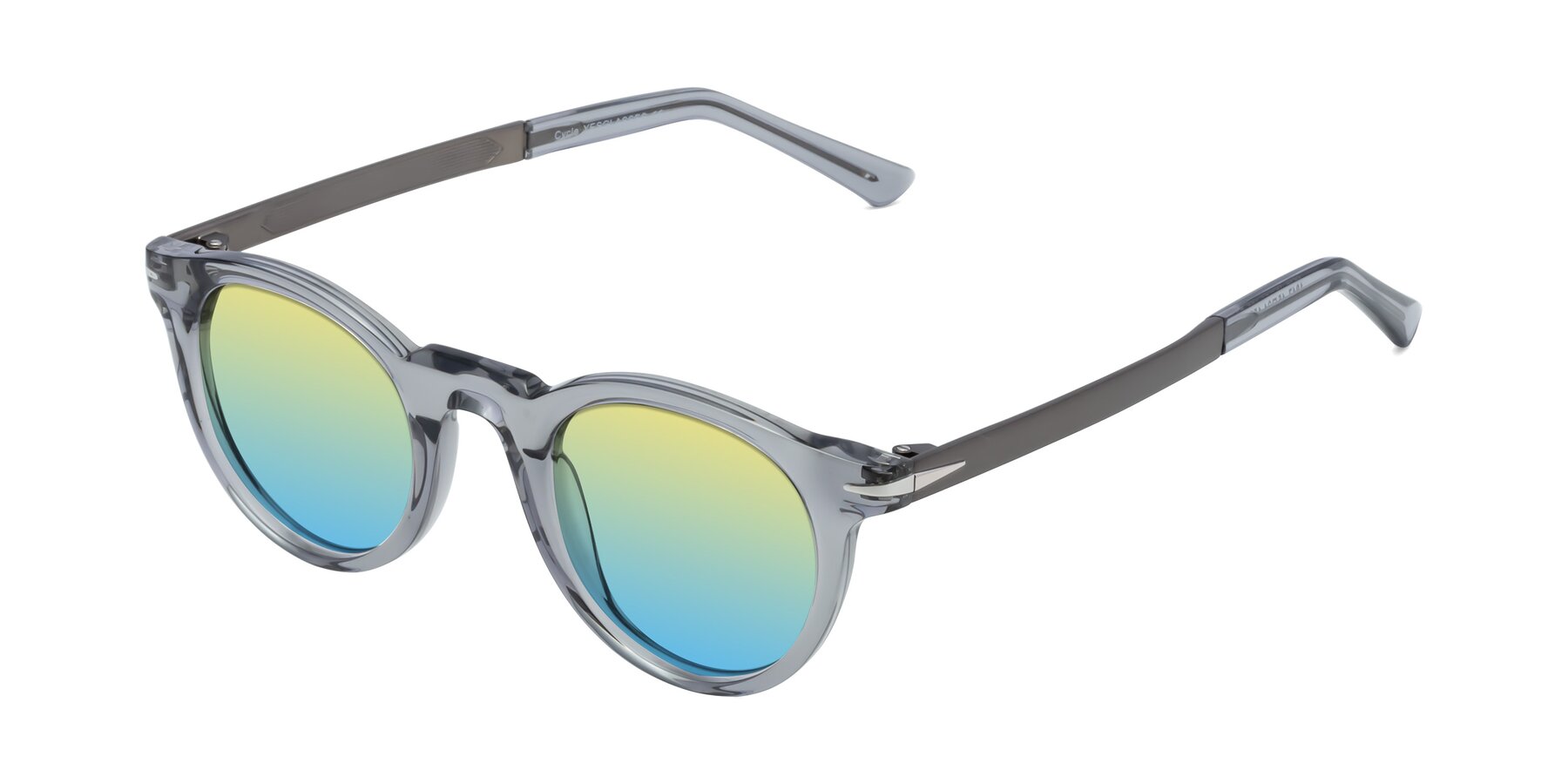 Angle of Cycle in Transparent Gray with Yellow / Blue Gradient Lenses