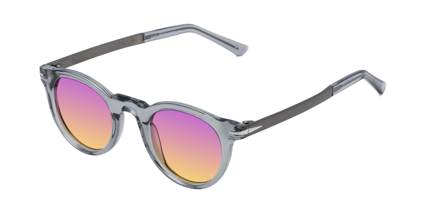 Angle of Cycle in Transparent Gray with Purple / Yellow Gradient Lenses