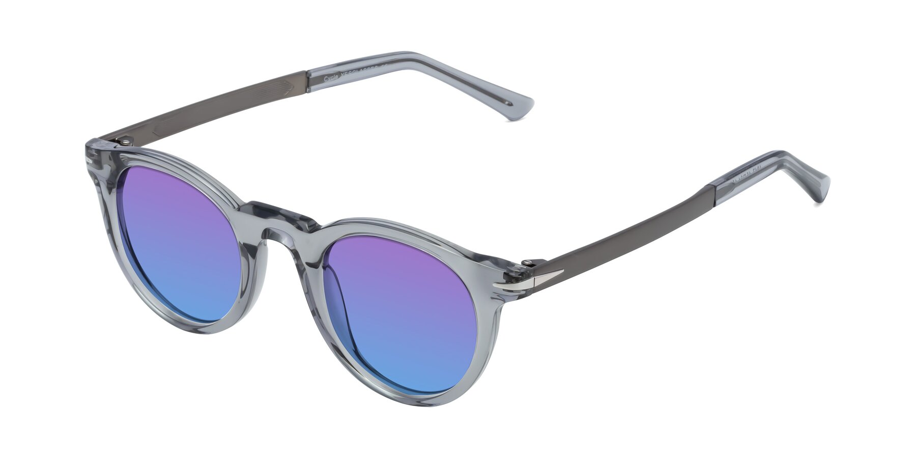 Angle of Cycle in Transparent Gray with Purple / Blue Gradient Lenses