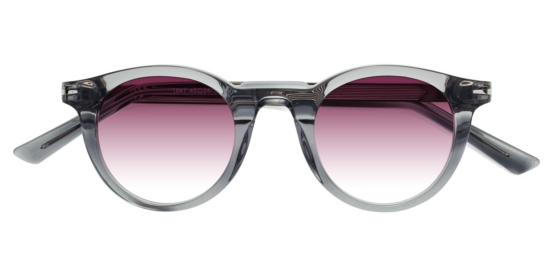 Folded Front of Cycle in Transparent Gray with Wine Gradient Lenses