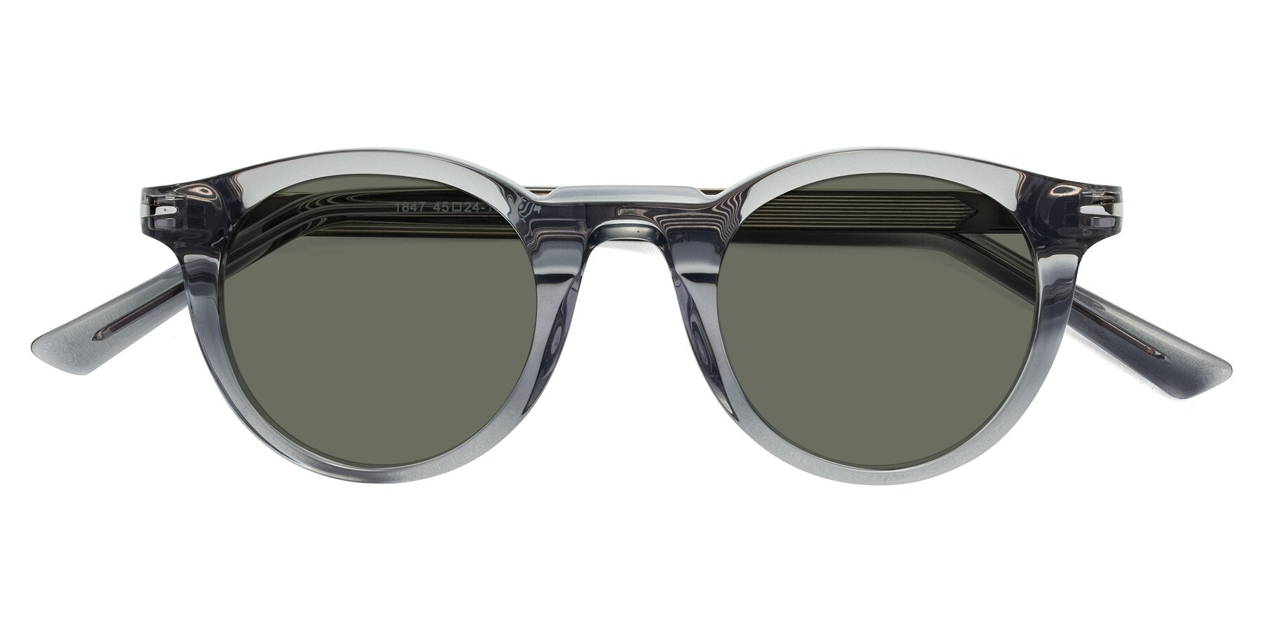 Folded Front of Cycle in Transparent Gray with Gray Polarized Lenses