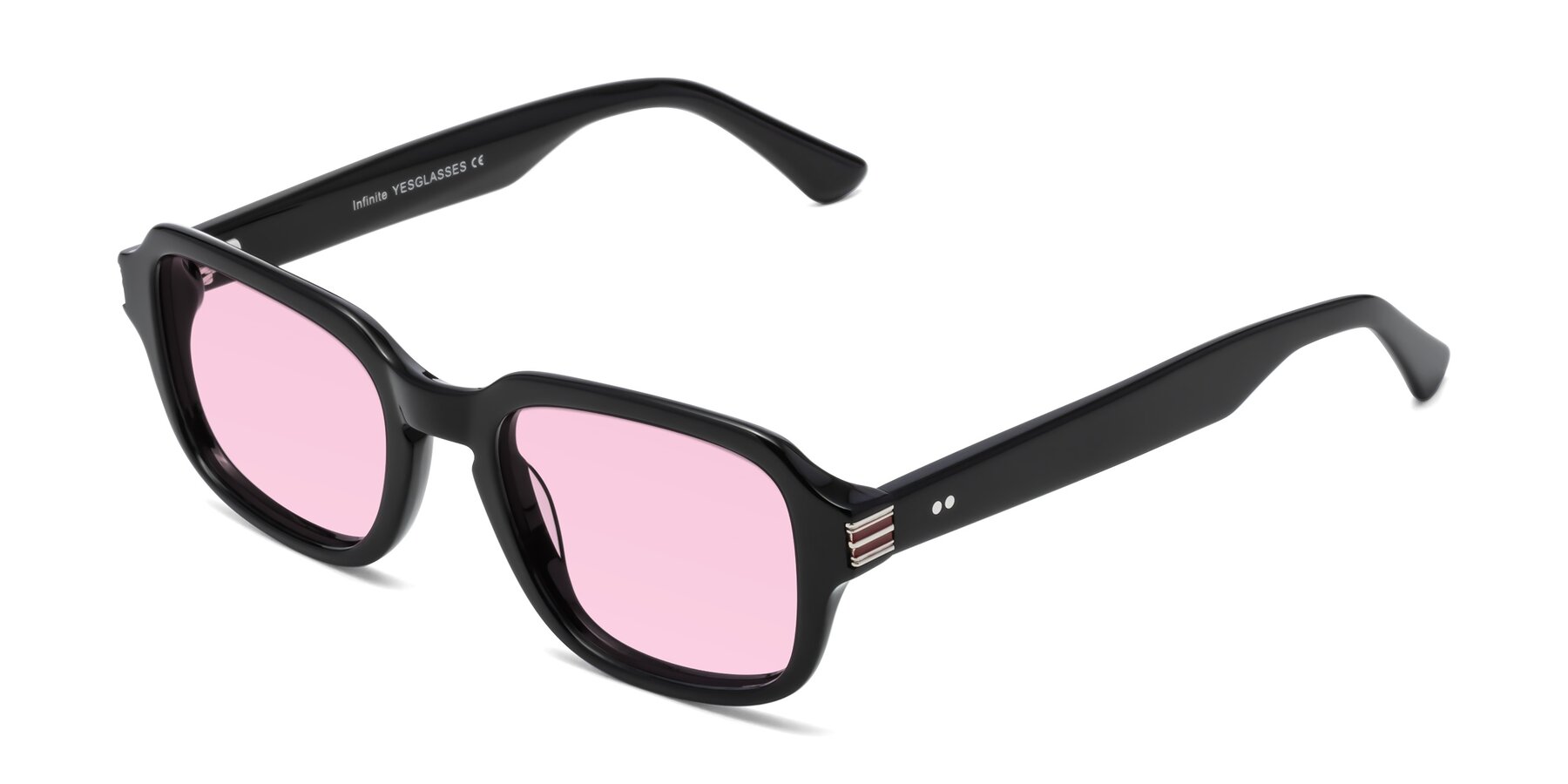 Angle of Infinite in Black with Light Pink Tinted Lenses