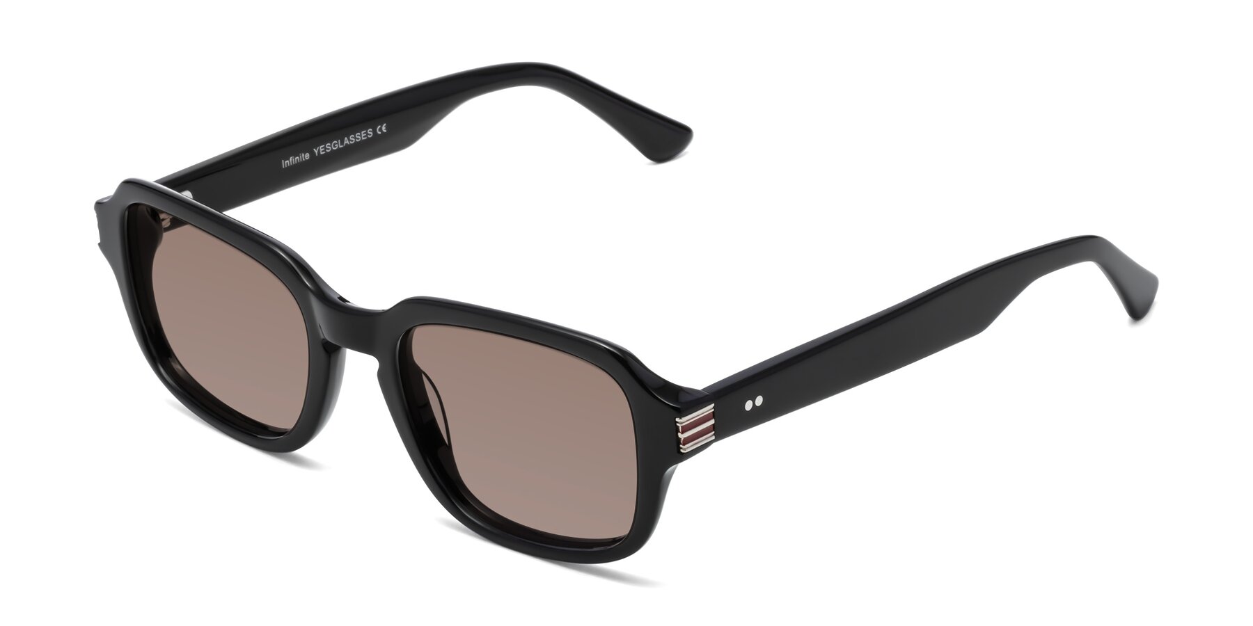 Angle of Infinite in Black with Medium Brown Tinted Lenses