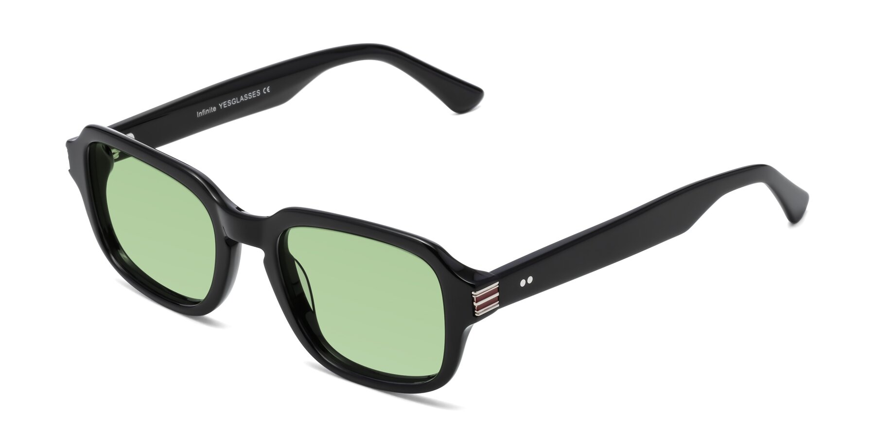 Angle of Infinite in Black with Medium Green Tinted Lenses