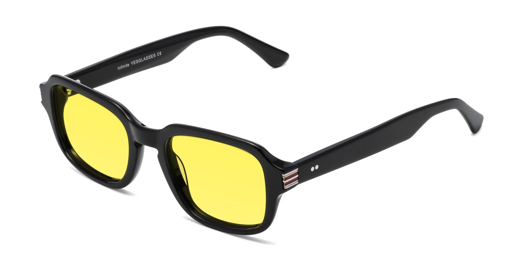 Angle of Infinite in Black with Medium Yellow Tinted Lenses