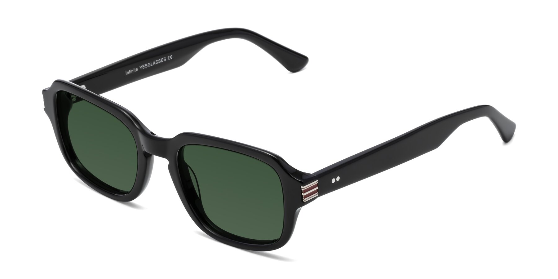 Angle of Infinite in Black with Green Tinted Lenses